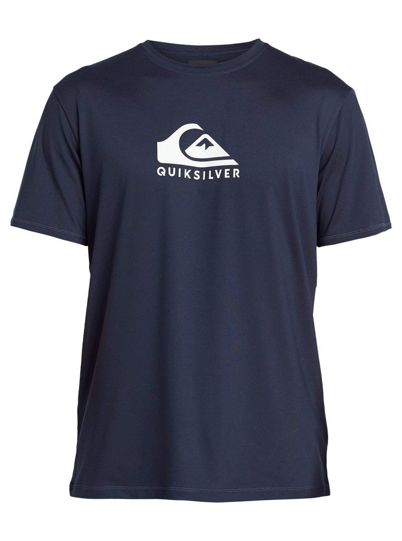 Quiksilver mens Solid Streak Short Sleeve Rashuguard Upf 50 Sun Protection Surf Rash Guard Shirt, Navy Blazer, Medium US - Image 2